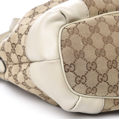 Gucci Monogram Margaux Calfskin Medium Sukey Top Handle Bag Beige Ebony Mystic White 10 of 15