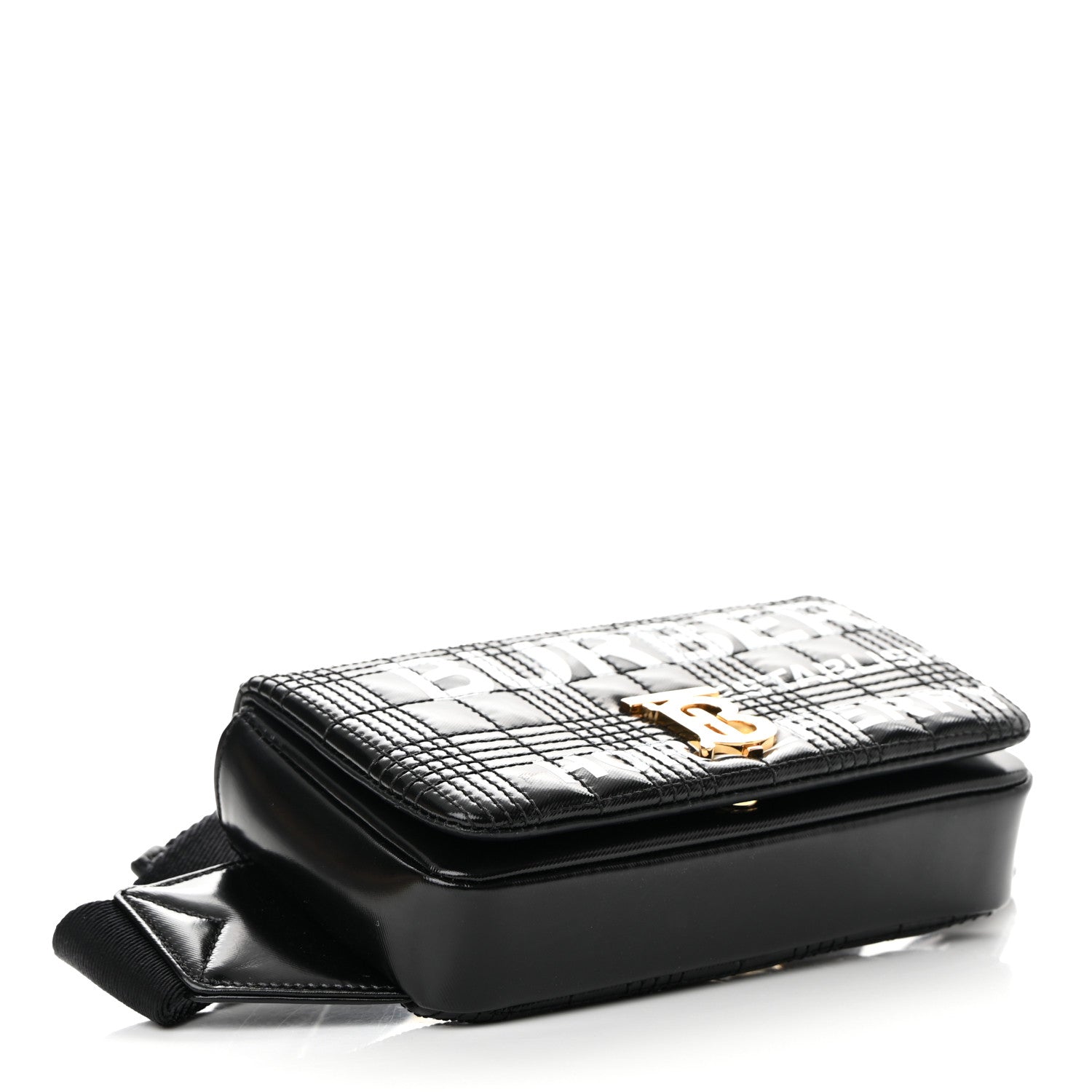 Burberry Patent Quilted Horseferry Print Lola Bum Bag Black 4 of 15