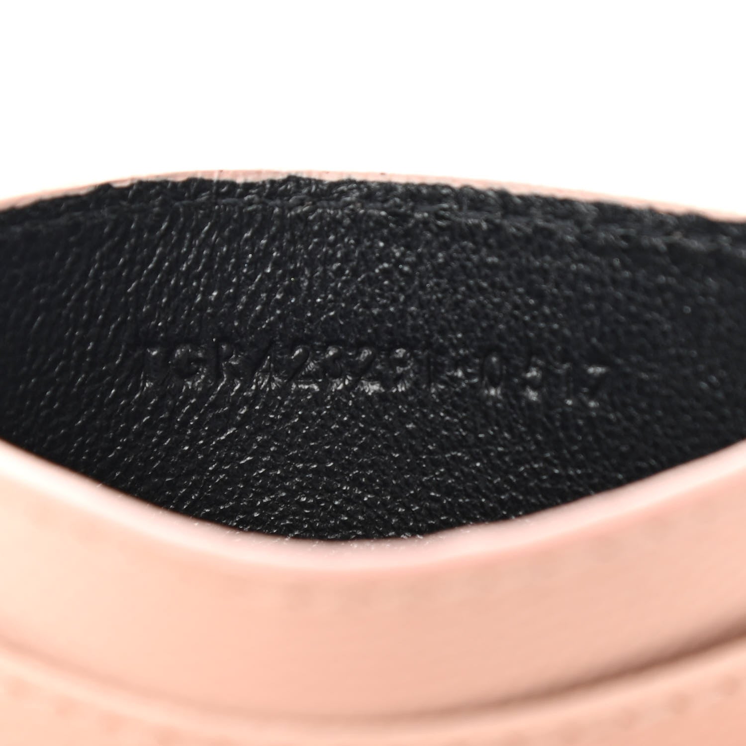 Saint Laurent Grain De Poudre Matelasse Chevron Monogram Credit Card Case Pale Pink 7 of 9