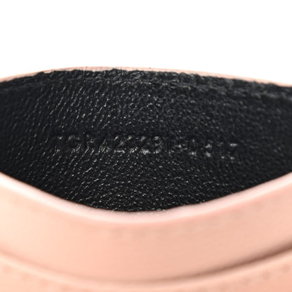 Saint Laurent Grain De Poudre Matelasse Chevron Monogram Credit Card Case Pale Pink 7 of 9