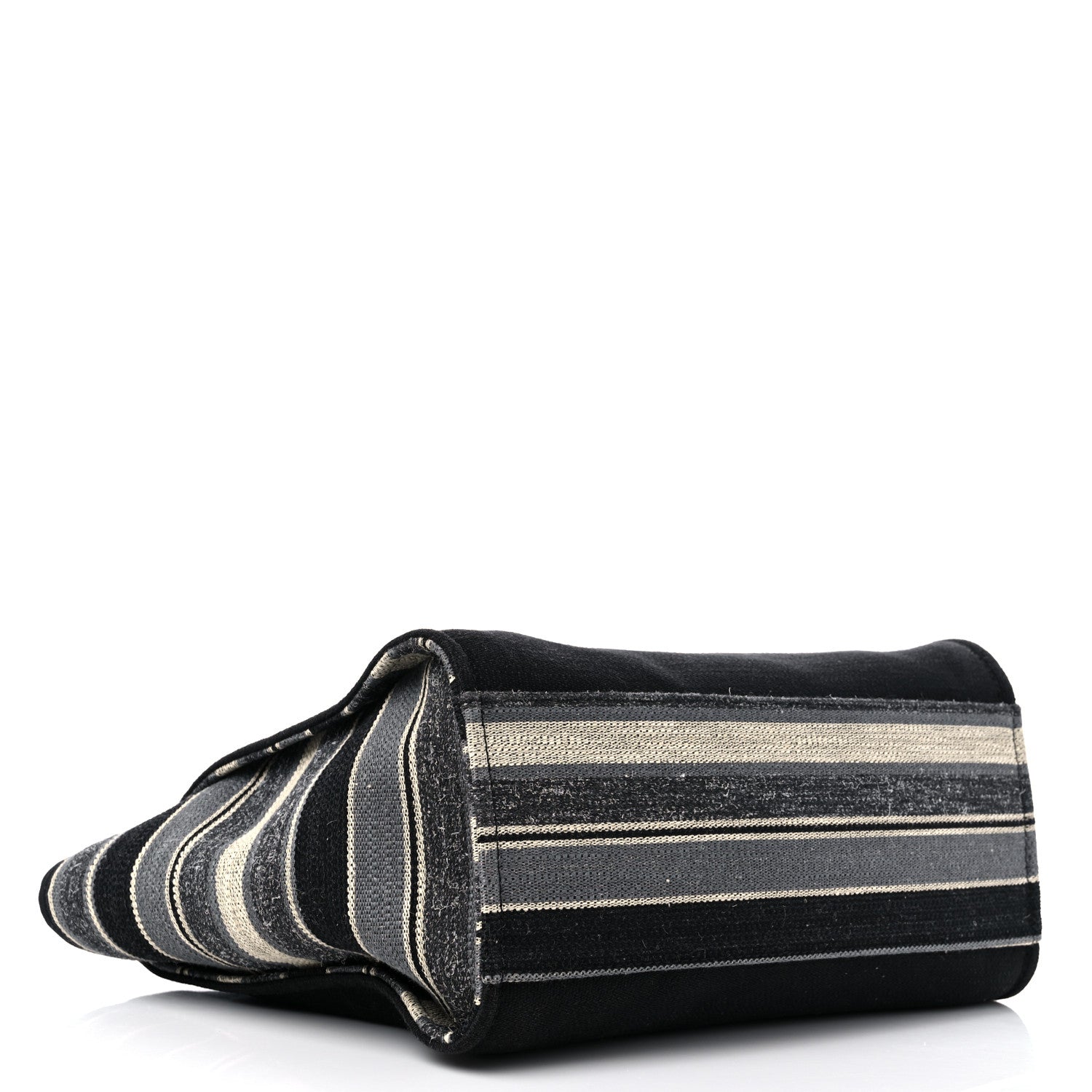 Chanel Striped Canvas Medium Deauville Tote Grey Black 4 of 14