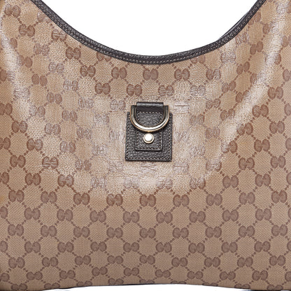 Gucci Crystal Monogram Large Abbey D Ring Hobo Dark Brown 7 of 9