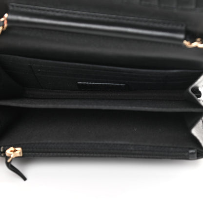 Chanel Lambskin Quilted Mini Camellia Bow Wallet On Chain WOC Black 5 of 14
