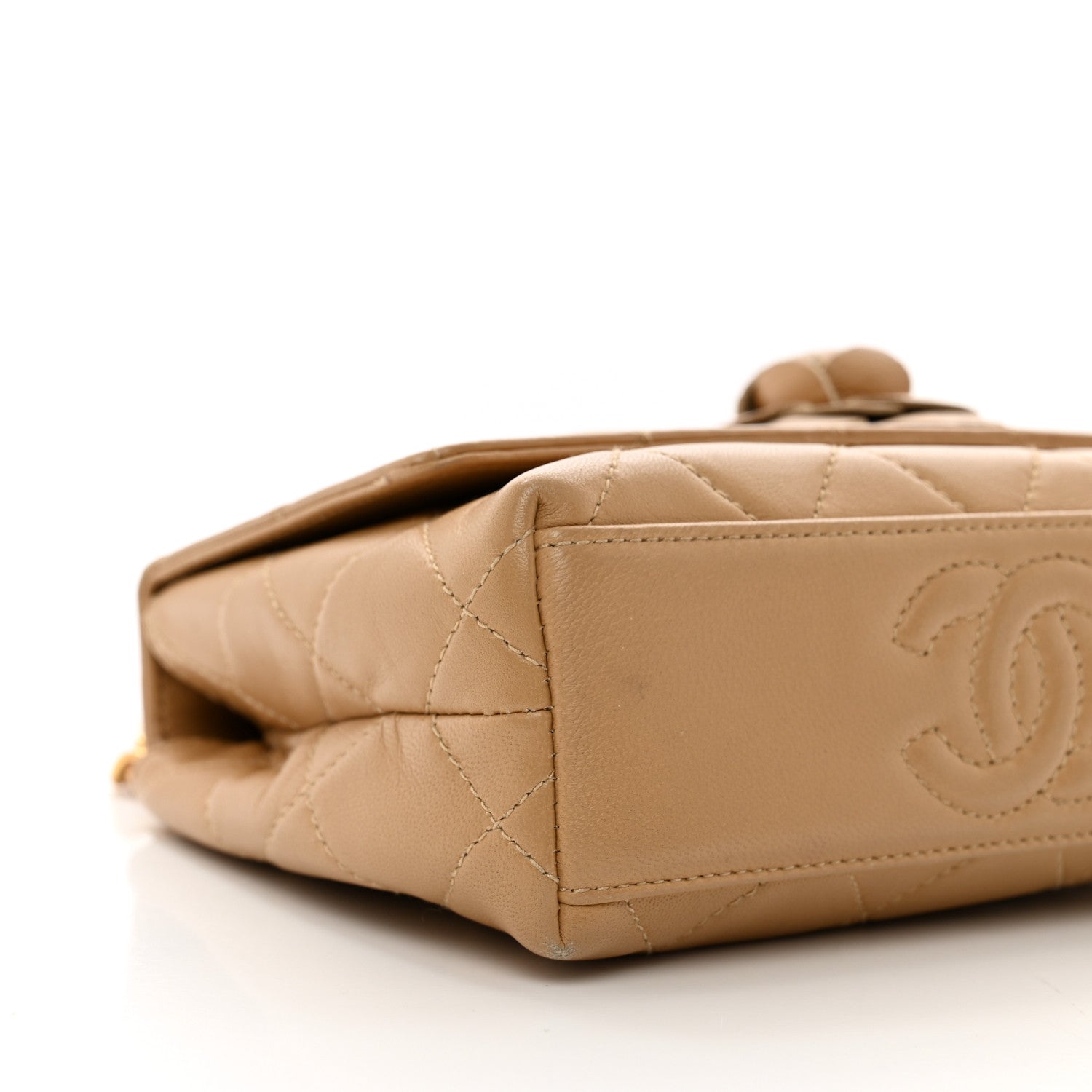 Chanel Lambskin Quilted Mini Camellia Flap Beige 9 of 12