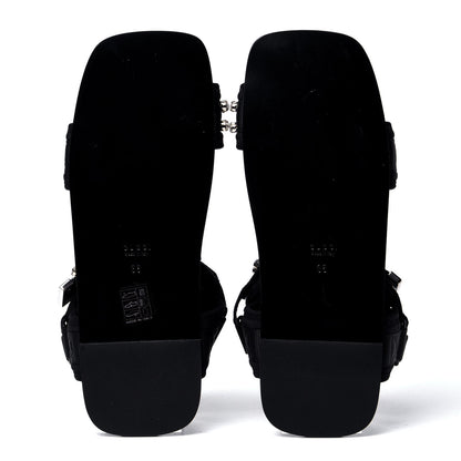 Gucci Neoprene Canvas Crystal Embellished Shea Flat Sandals 38 Black 5 of 6