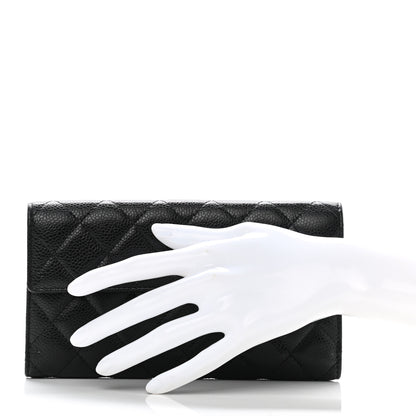 Chanel Caviar Quilted CC Long Double Wallet Black 2 of 7