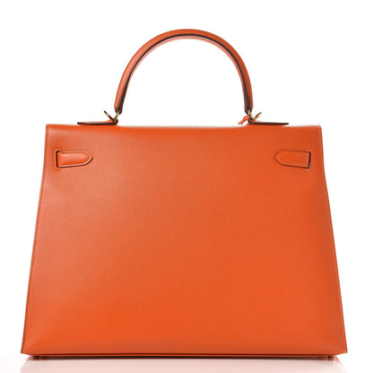 Hermes Epsom Kelly Sellier 35 Orange 5 of 37
