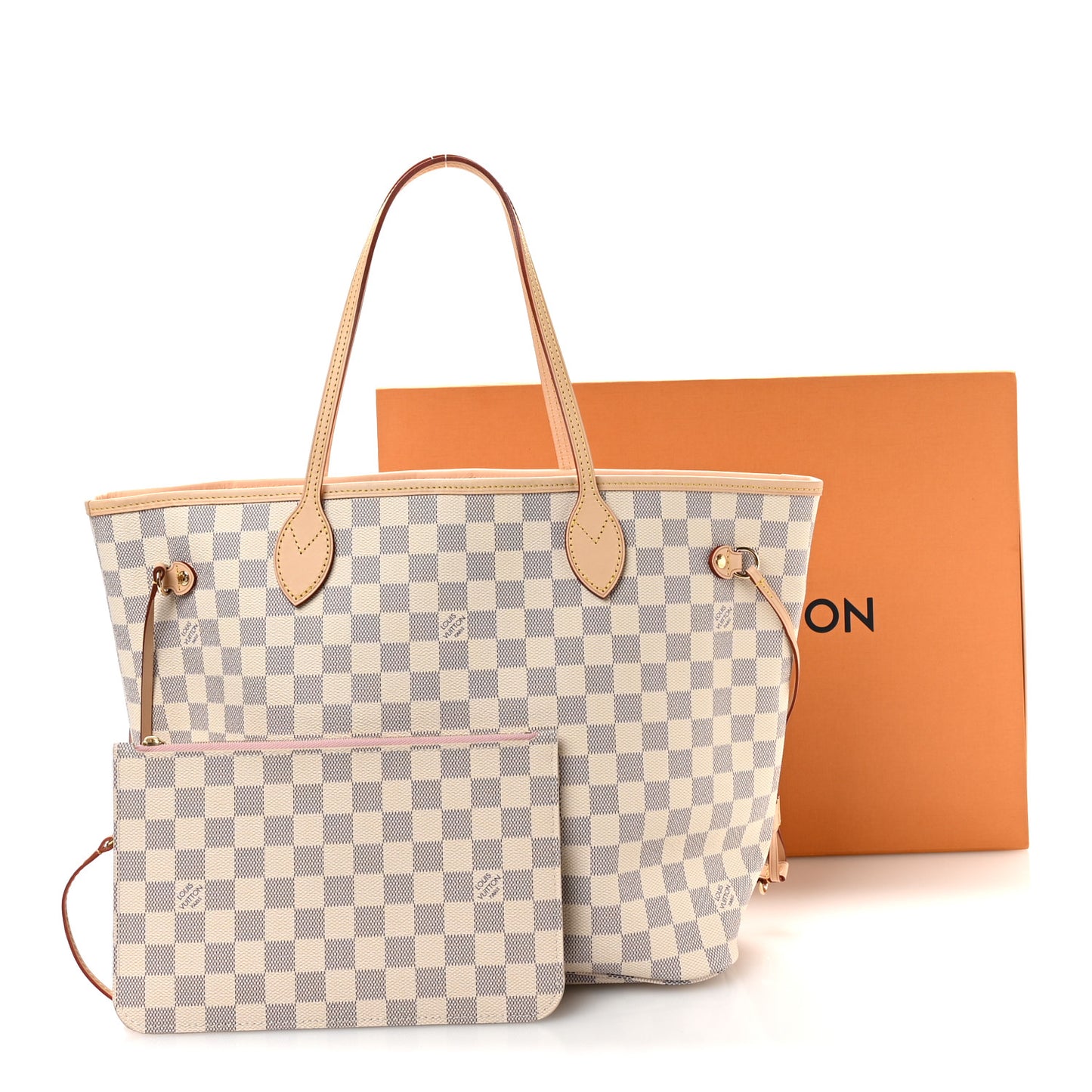 Damier Azur Neo Neverfull MM Rose Ballerine
