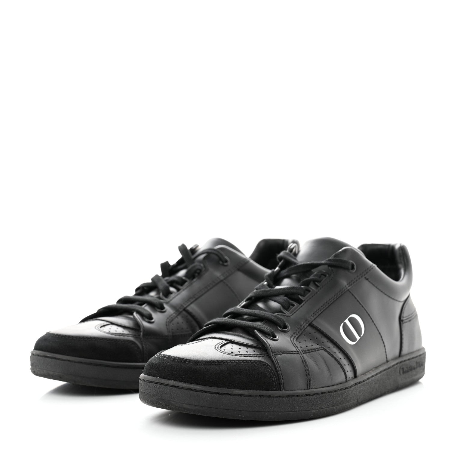 Christian Dior Calfskin Suede Logo Sneakers 40 Black 3 of 9