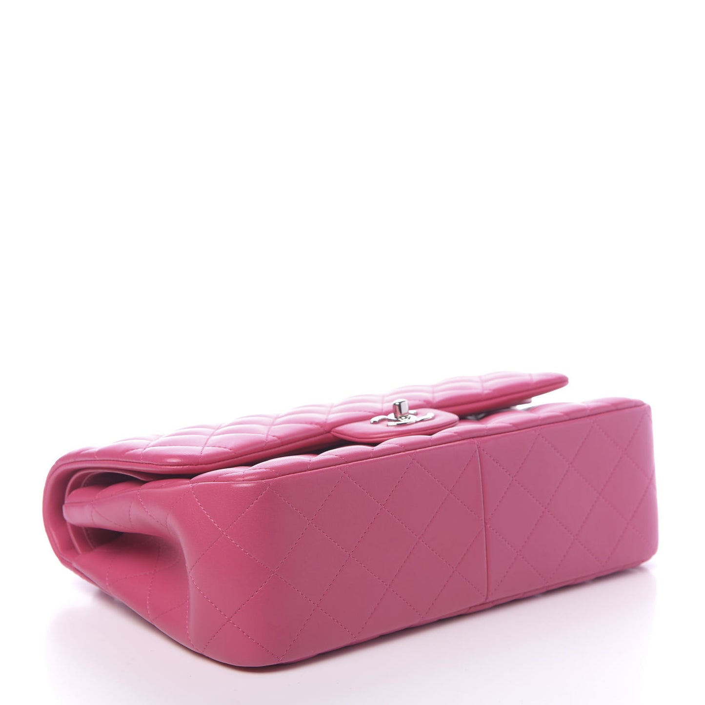 Lambskin Quilted Jumbo Double Flap Fuchsia