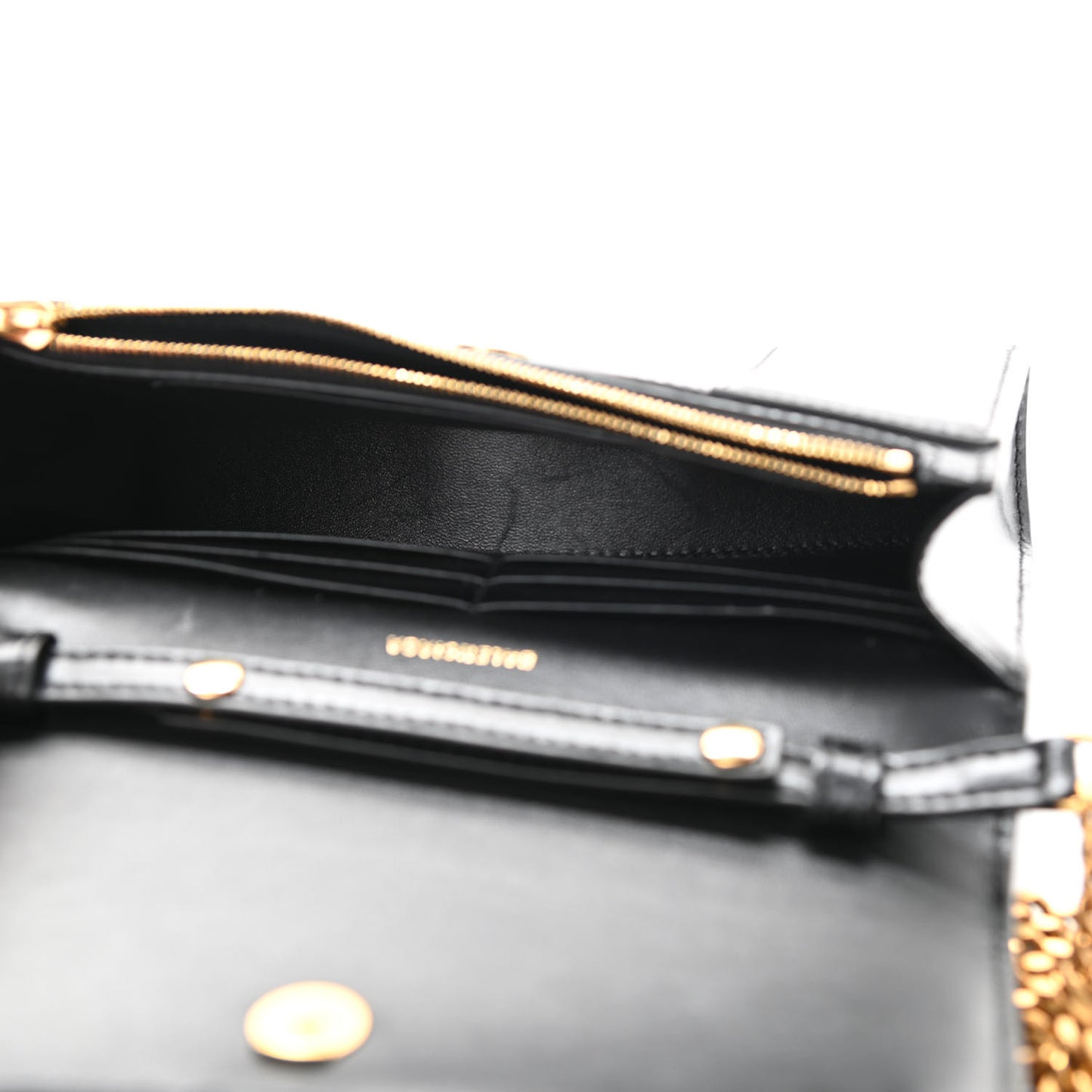 Shiny Box Calfskin Hourglass Chain Bag Black