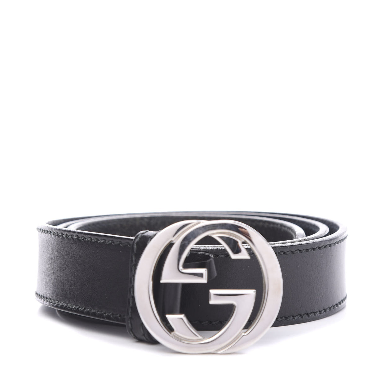 Gucci Calfskin Interlocking G Belt 85 34 Black 1 of 6
