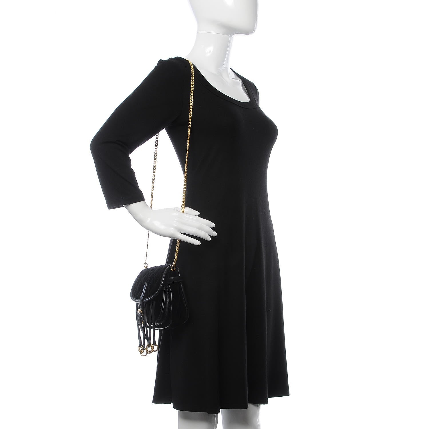 Prada Velluto Impuntu Corsaire Belt Bag Black 3 of 8