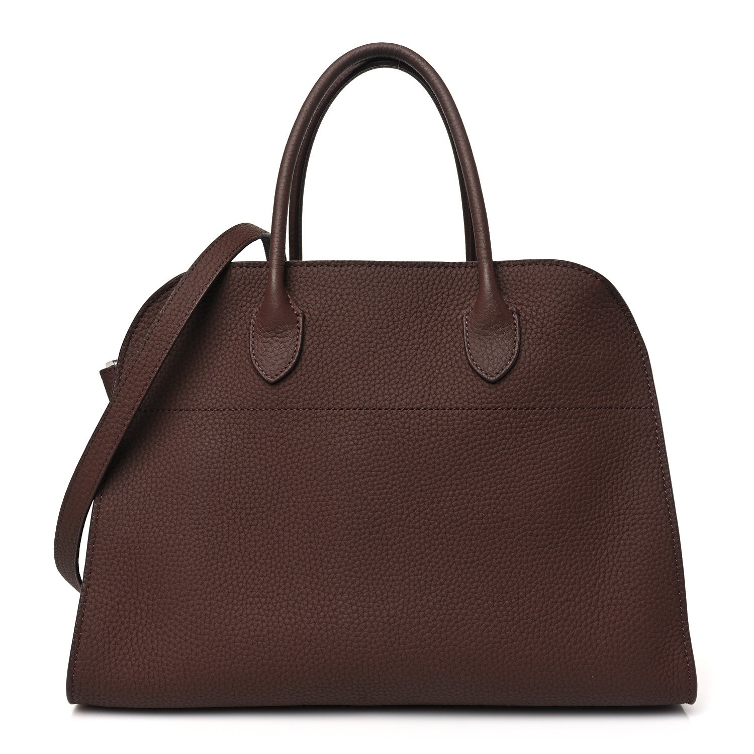 The Row Matte Grained Calfskin Soft Margaux 12 Dark Mocha 1 of 9