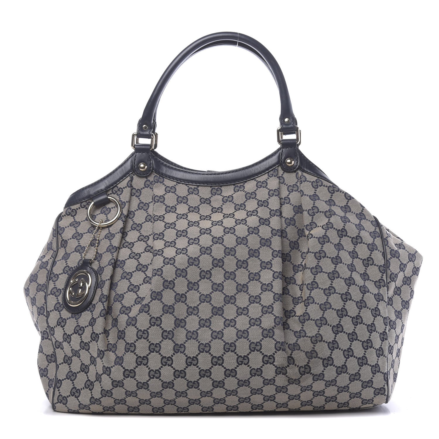 Gucci Monogram Calfskin Large Sukey Tote Beige Blue 1 of 11