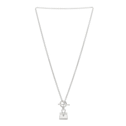 Hermes Sterling Silver Birkin Amulette Pendant Necklace 3 of 5