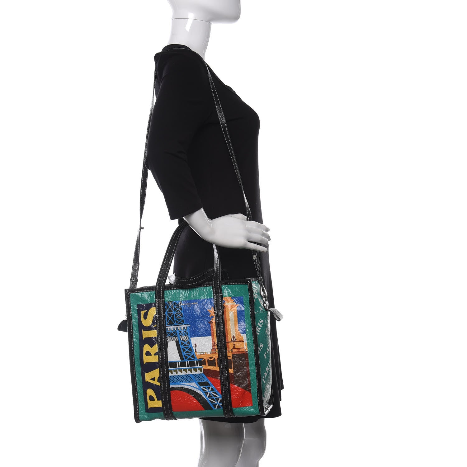 Balenciaga Agneau Arena Paris Print S Bazar Shopper Tote 2 of 9