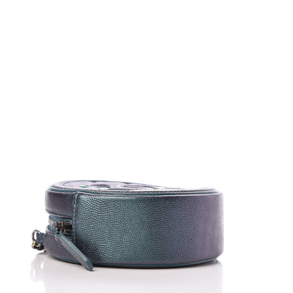 Chanel Iridescent Caviar Quilted Round Filigree Crossbody Dark Turquoise 4 of 8