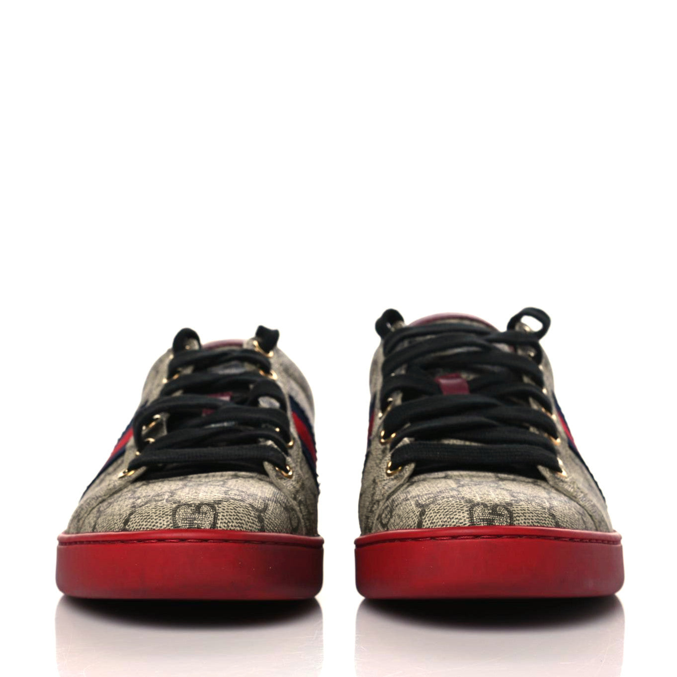 GG Supreme Monogram Womens Ace Low-Top Sneaker 37.5 Beige