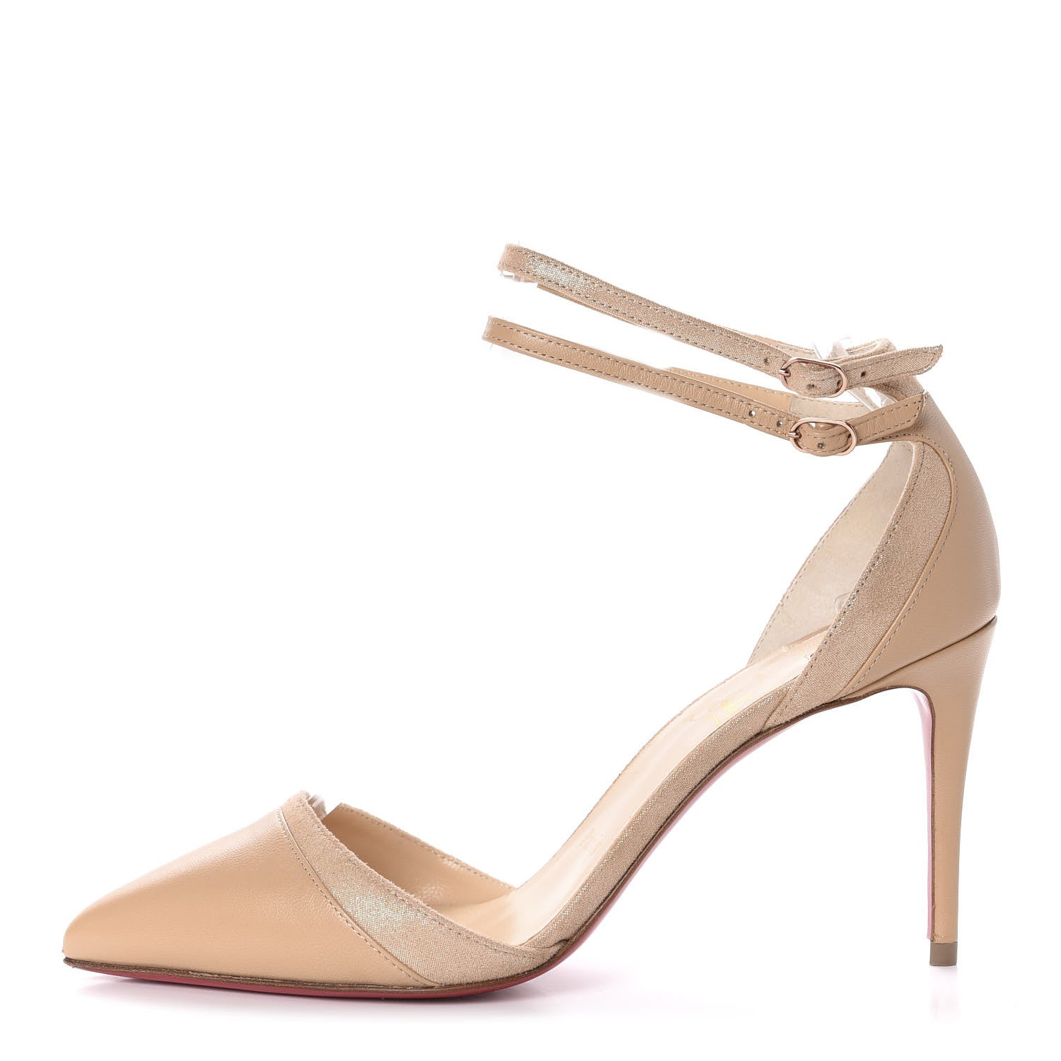 Christian Louboutin Kid Uptown Double 85 Pumps 36.5 Nude 1 of 9