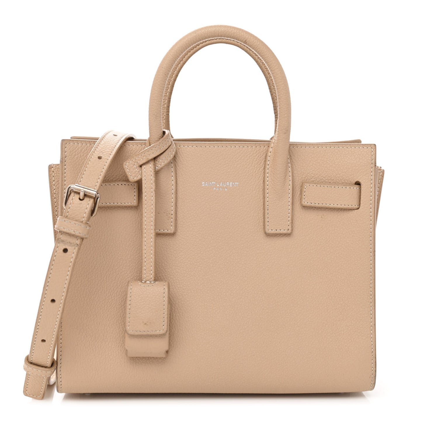 Grained Calfskin Nano Sac De Jour Dark Beige