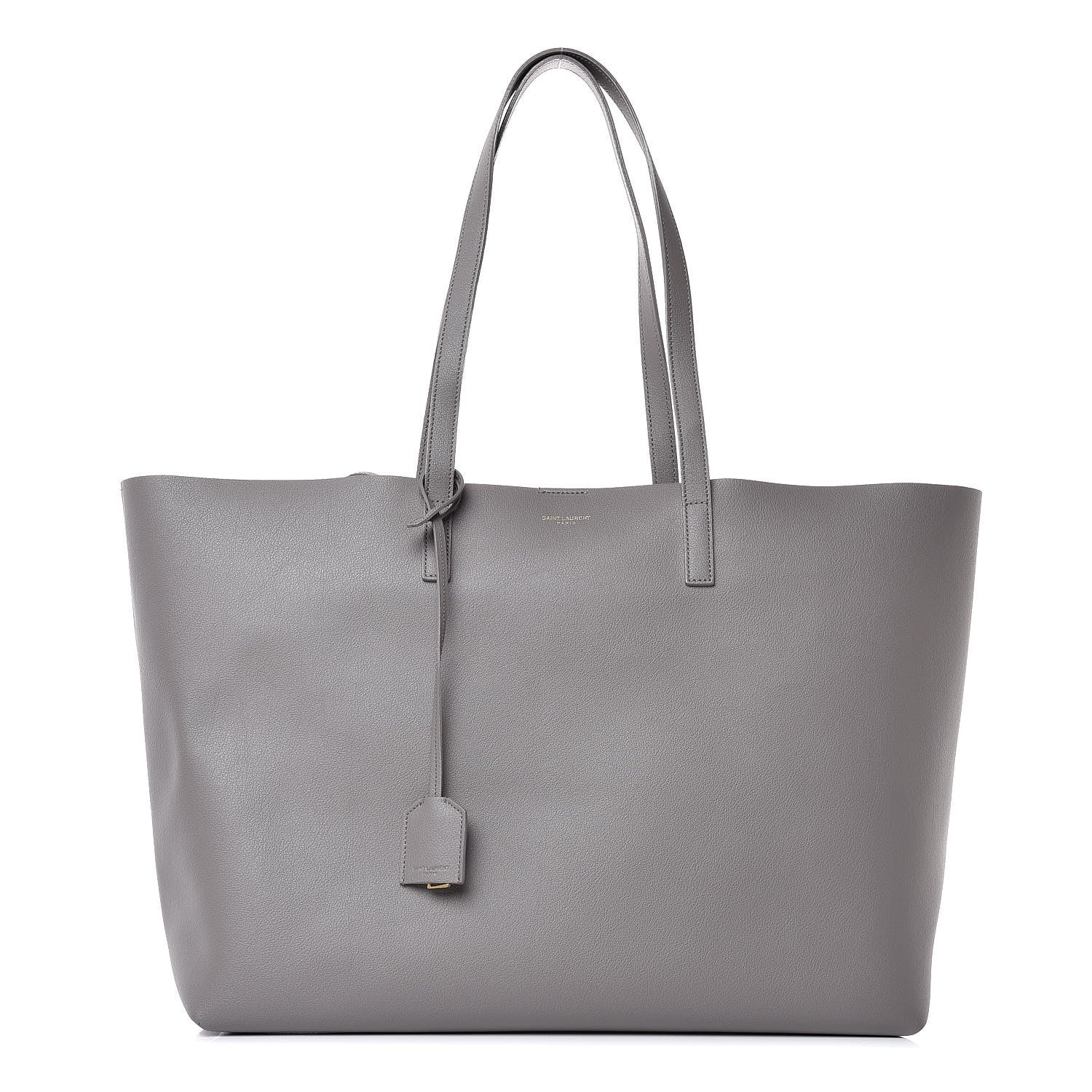 Saint Laurent Calfskin Large Shopping Tote Coal 1 of 11