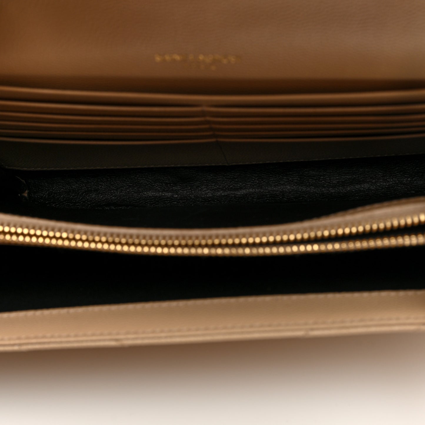 Grain De Poudre Matelasse Chevron Monogram Chain Wallet Nude Powder