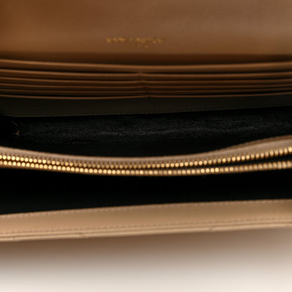 Saint Laurent Grain De Poudre Matelasse Chevron Monogram Chain Wallet Nude Powder 5 of 10