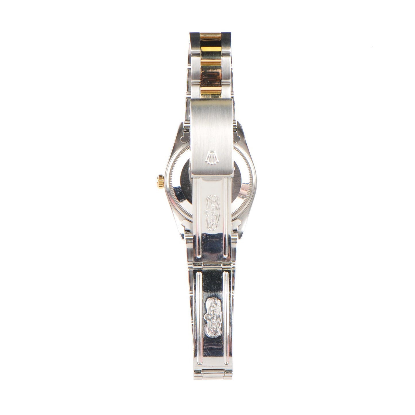 Stainless Steel 18K Yellow Gold 34mm Oyster Perpetual Date Watch White 15203