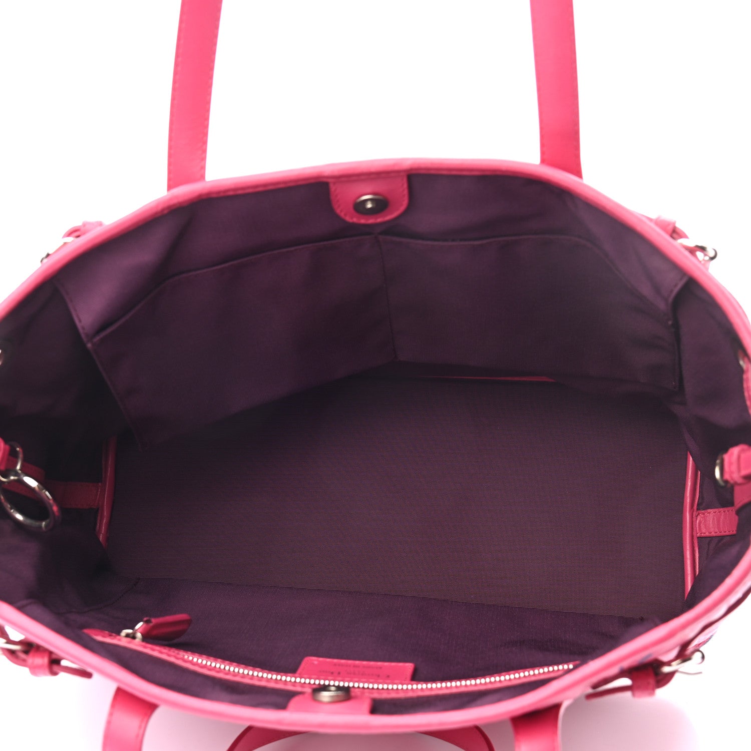Christian Dior Coated Canvas Cannage Medium Panarea Tote Raspberry Multicolor 5 of 9
