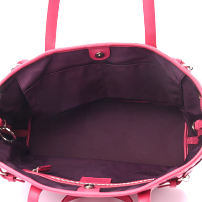 Christian Dior Coated Canvas Cannage Medium Panarea Tote Raspberry Multicolor 5 of 9