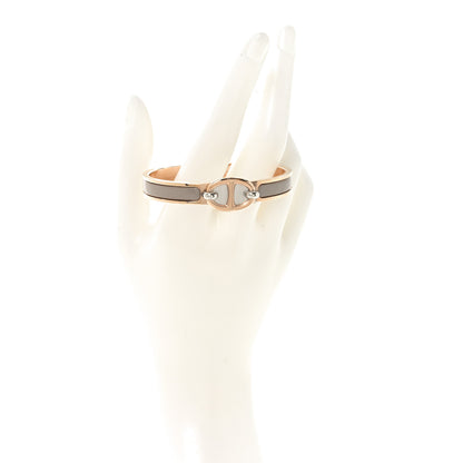 Hermes Enamel Mini Clic Chaine d'Ancre Bracelet PM Marron Glace 2 of 5