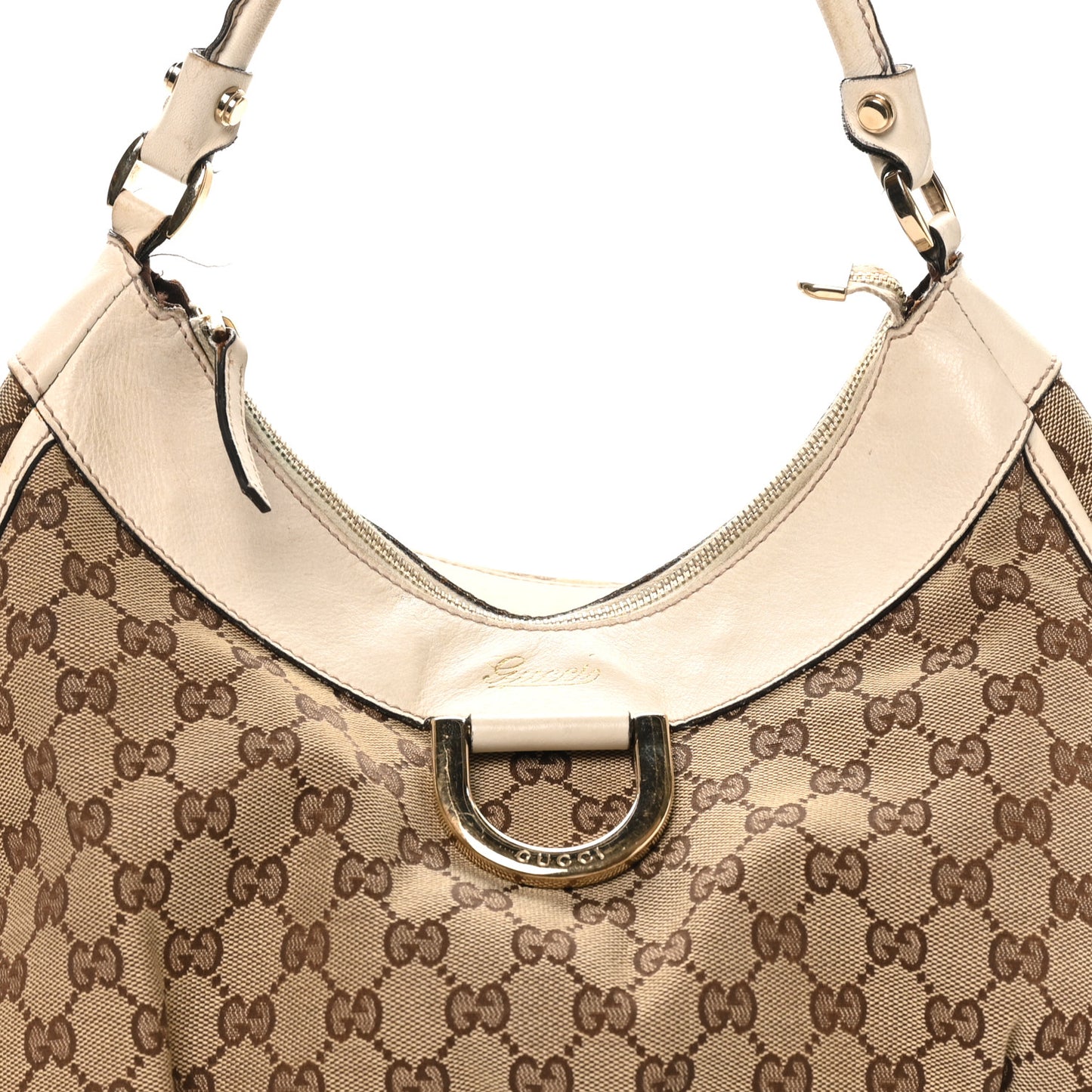 Monogram Large D Gold Hobo Off White