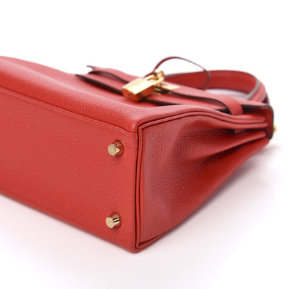 Hermes Togo Kelly Retourne 25 Rouge De Coeur 9 of 10