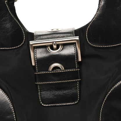 Prada Tessuto Nylon Moon Shoulder Bag Black 7 of 9