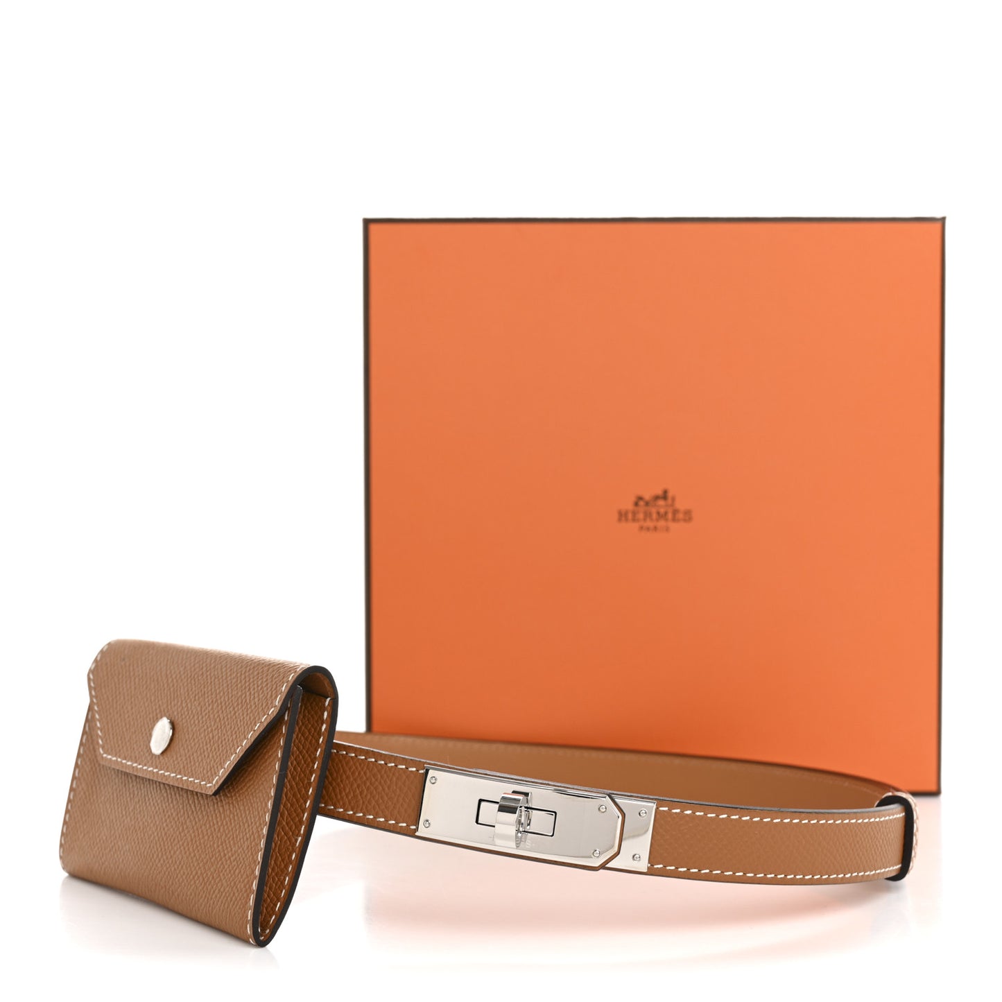 Epsom Kelly Pocket Belt Gold