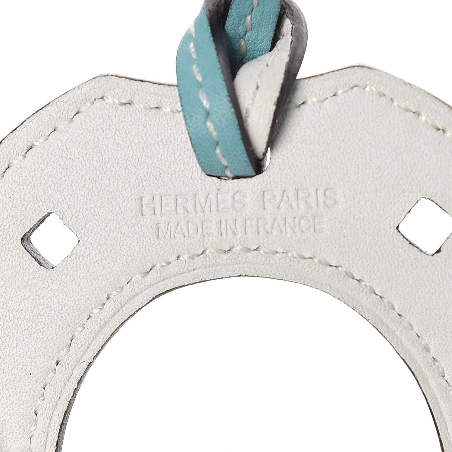 Hermes Swift Paddock Horseshoe Bag Charm Bleu Atoll White 3 of 3