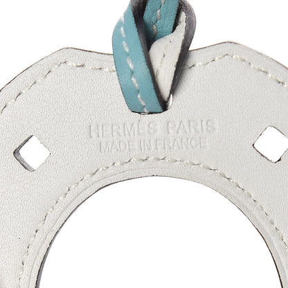 Hermes Swift Paddock Horseshoe Bag Charm Bleu Atoll White 3 of 3