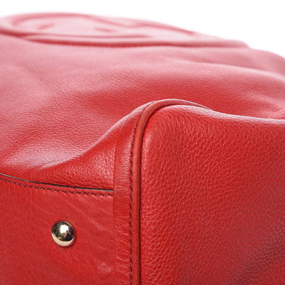 Gucci Pebbled Calfskin Large Soho Shoulder Bag Red 13 of 16