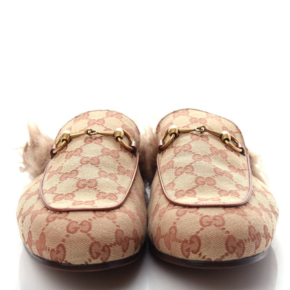 Gucci GG Monogram Fur Mens Princetown Slippers 11 Beige Ruggine Rust 5 of 10