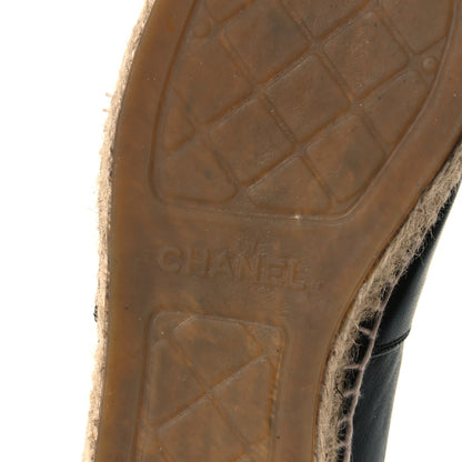 Chanel Lambskin CC Espadrilles 38 Black 6 of 9