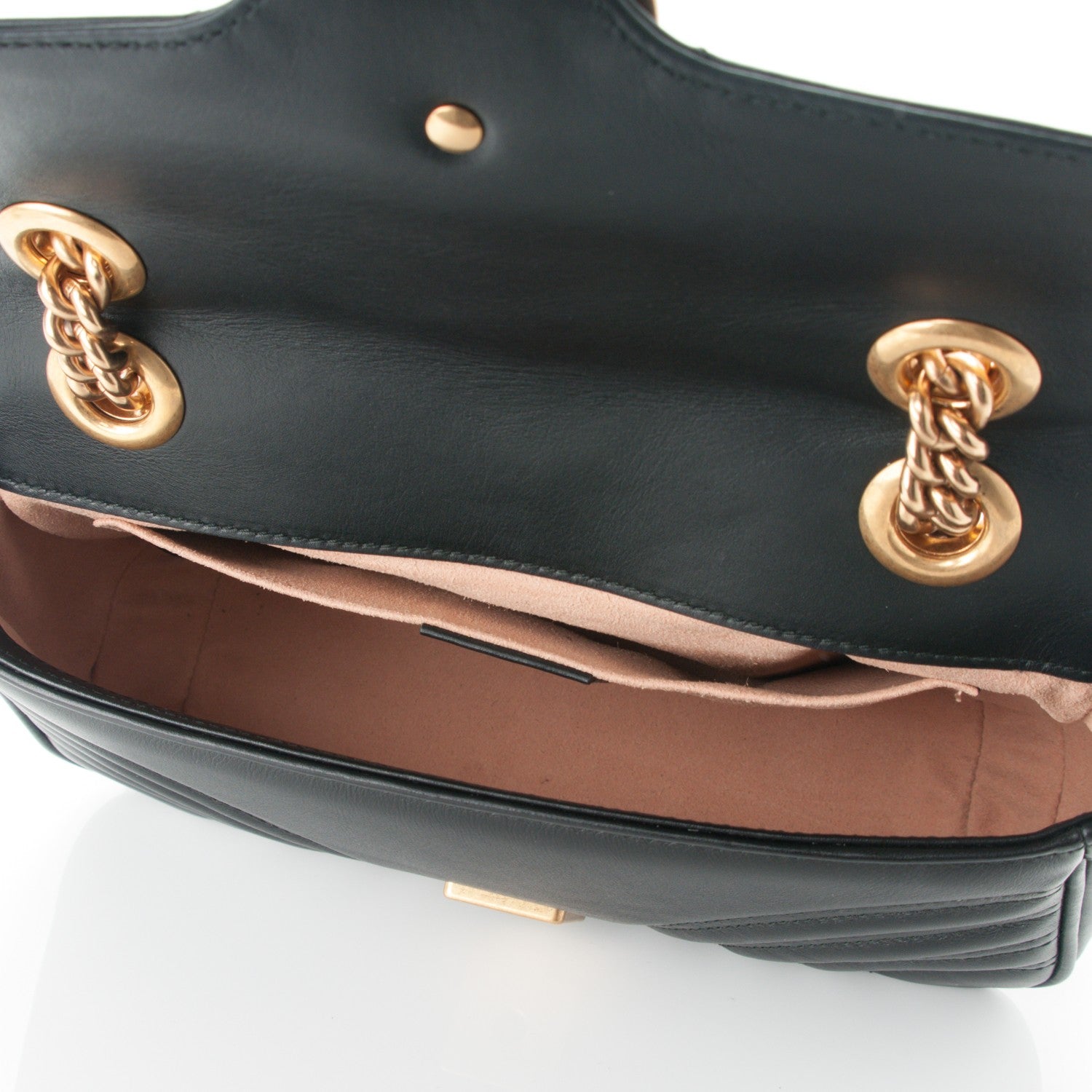 Gucci Calfskin Matelasse Mini GG Marmont Shoulder Bag Black 5 of 7