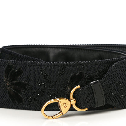 Christian Dior Lambskin Canvas Embroidered Shoulder Strap Black 3 of 6