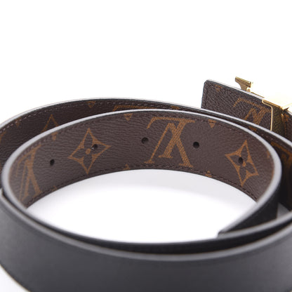 Louis Vuitton Calfskin Monogram 30mm LV Initiales Reversible Belt 80 32 Black 4 of 5