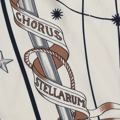 Hermes Cashmere Silk Chorus Stellarum Shawl 140 Blanc Marine Beige Rose 5 of 7