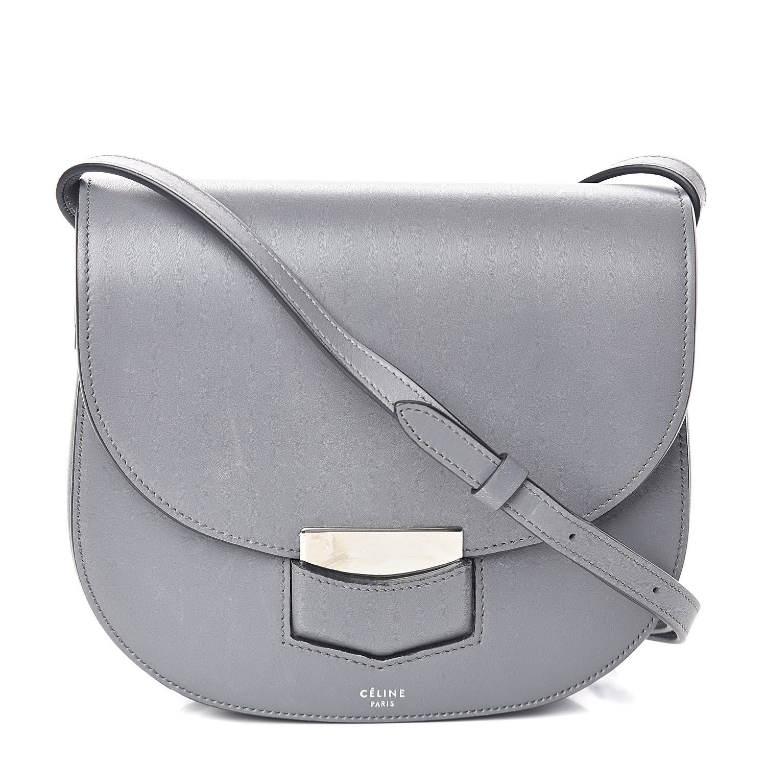 Celine Smooth Calfskin Small Trotteur Storm 1 of 8