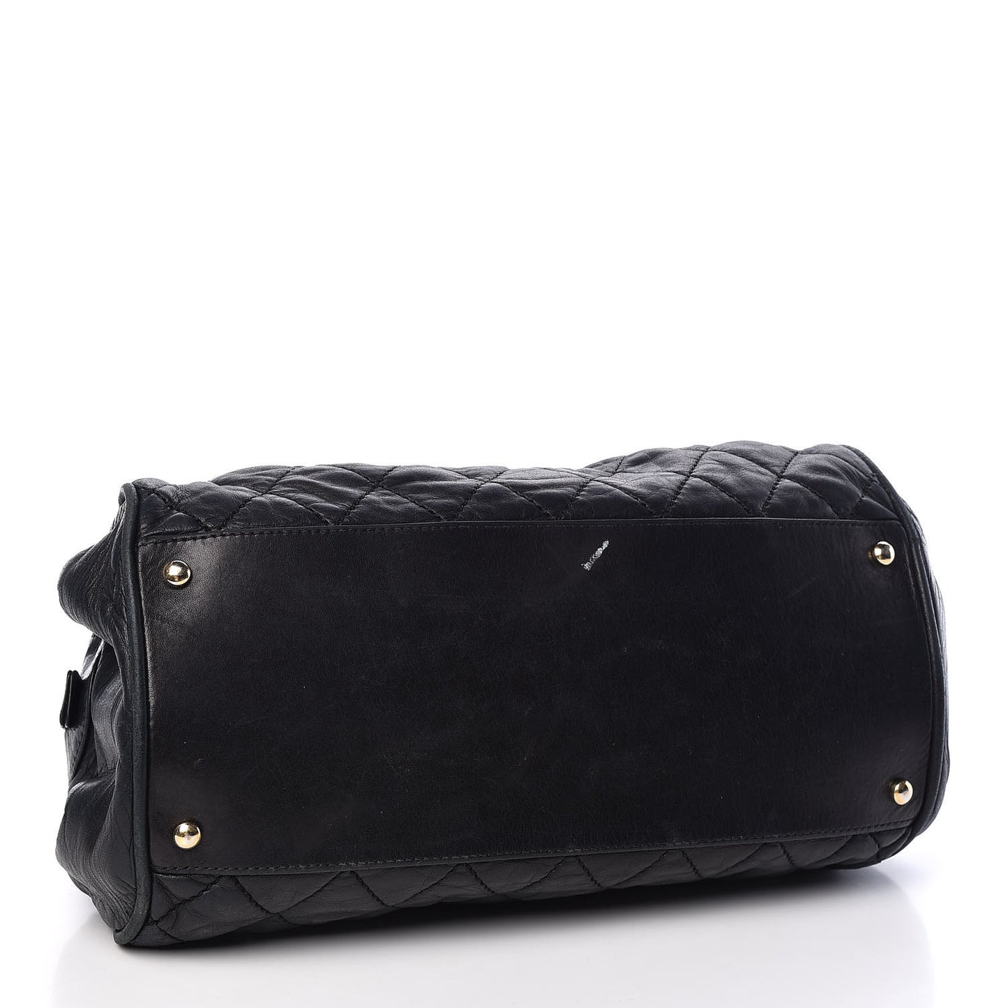 Distressed Lambskin Lady Braid Bowler Black