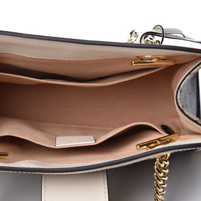 Gucci GG Supreme Monogram Moon Calfskin Small Padlock Tote Beige Ebony Mystic White 4 of 9