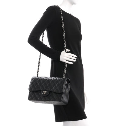 Chanel Caviar Quilted Jumbo Double Flap Black 2 of 9