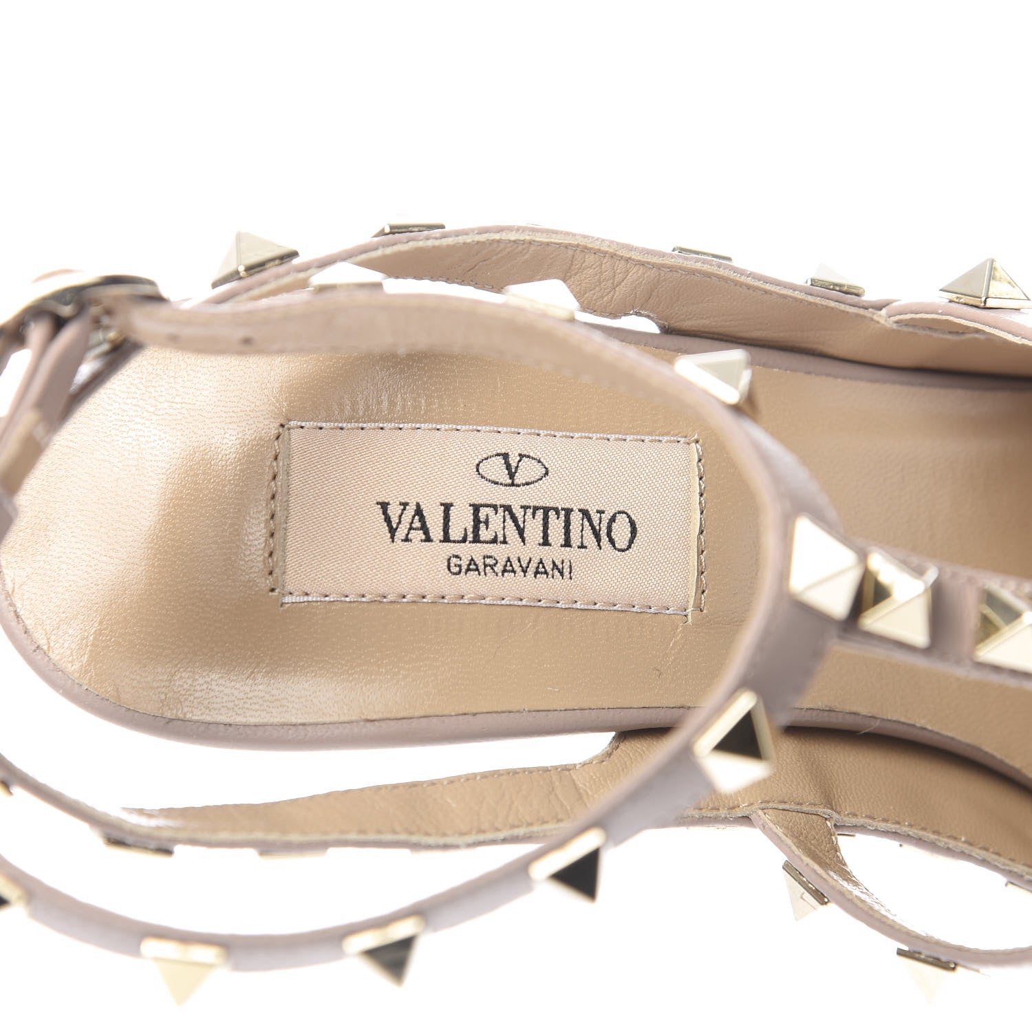 Valentino Garavani Patent Rockstud Ankle Strap Pumps 37.5 Poudre 8 of 10
